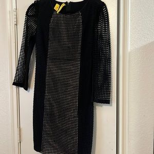 Catherine Malandrino Netted Mesh Dress Black size Large